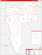 Nez Perce Wall Map Red Line Style
